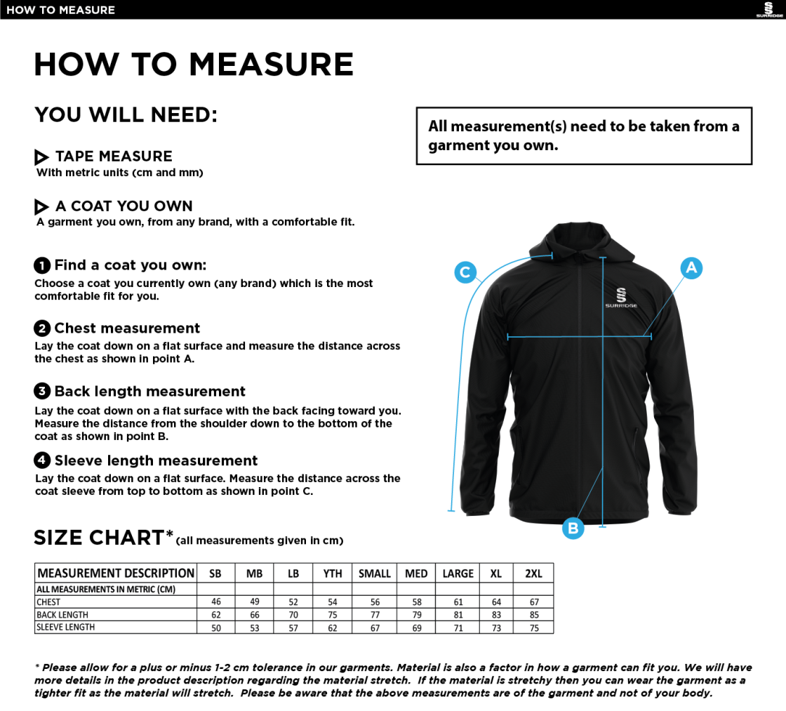 HUNCOTE CC Dual Elite 1/4 Zip Hoody / Rain Jacket : Navy - Size Guide